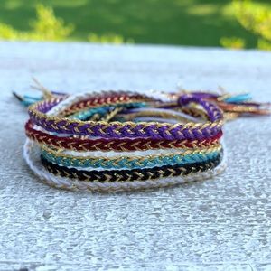 Set of 5 Double Braided Bracelets
